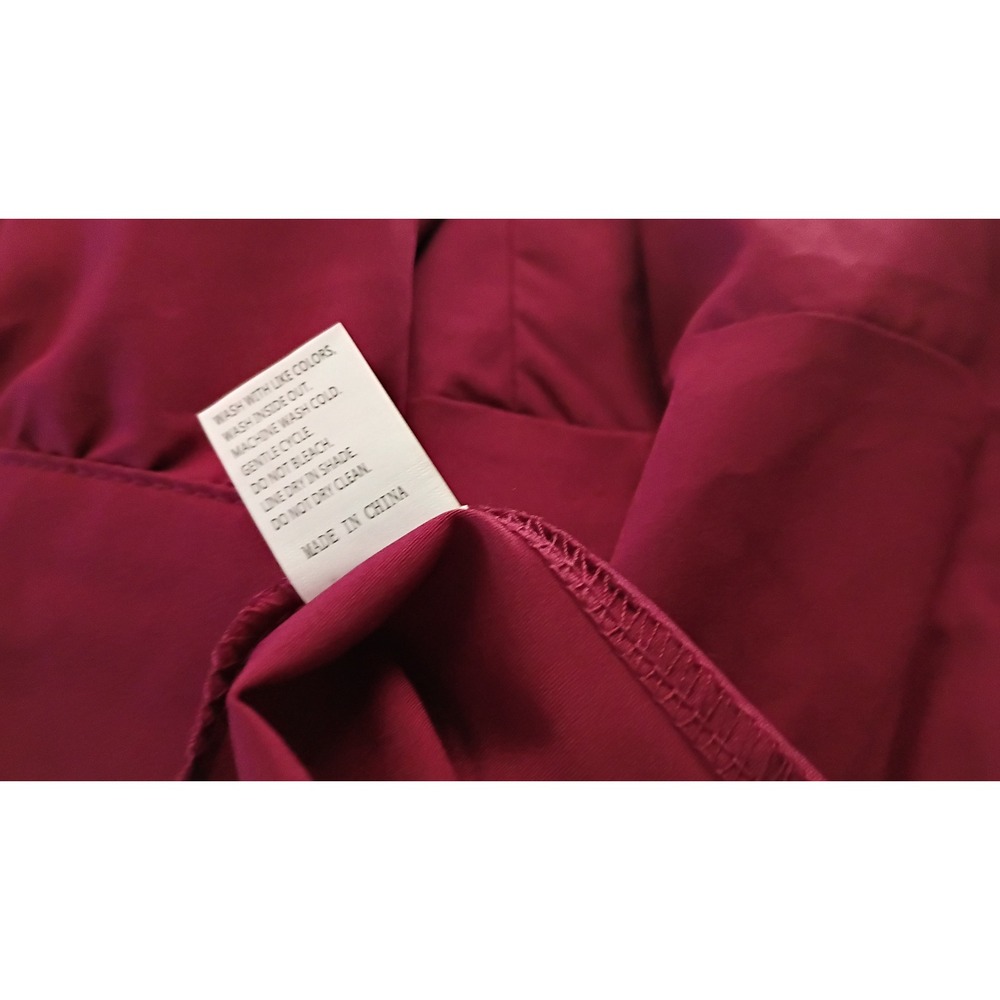 Librarian Chic Dark Academia Burgundy Surplice Fit & Flare Dress 3/4 Sleeve L. - Picture 4 of 4